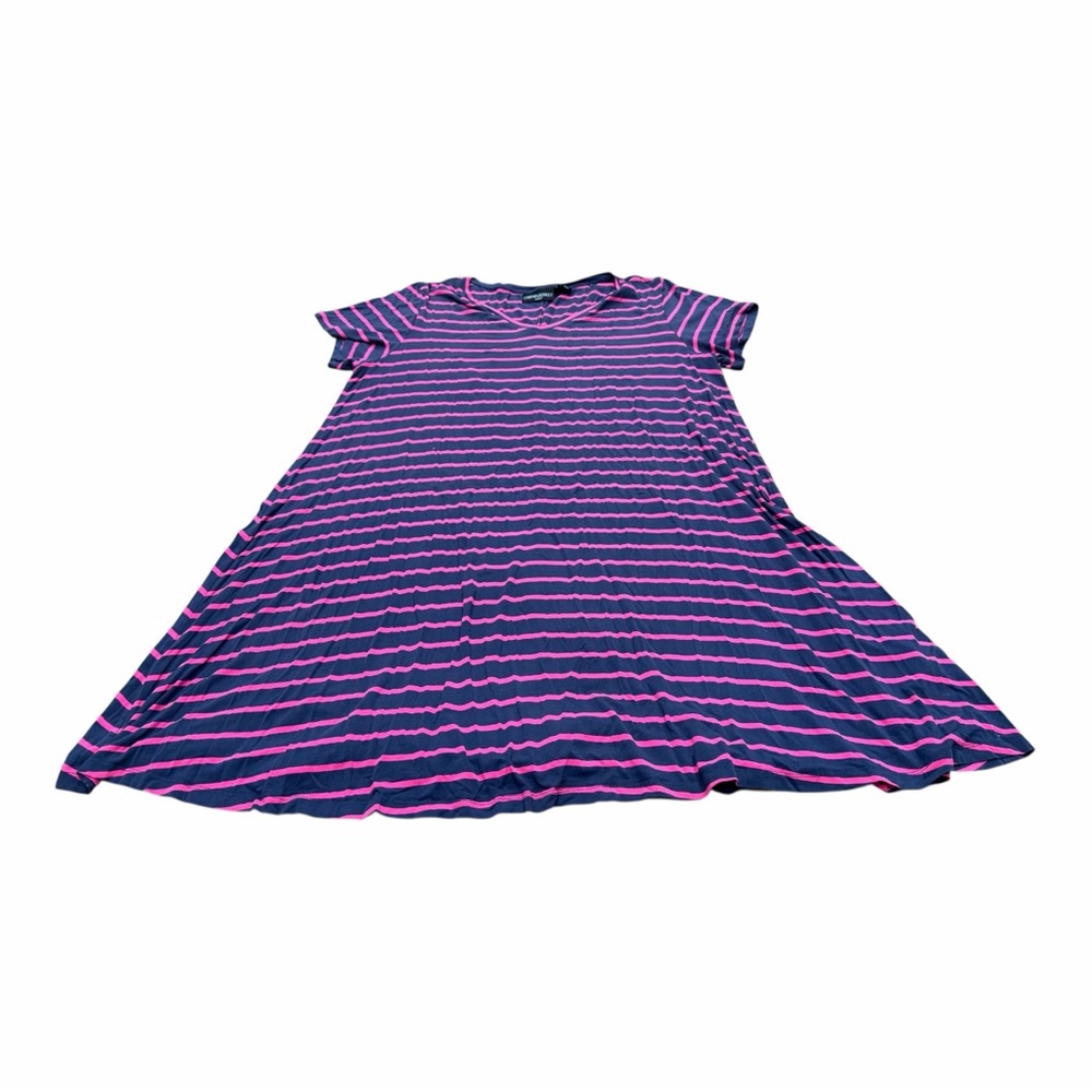 Cynthia Rowley Women’s Short Sleeve Dress, Size 3X, Blue Pink Striped